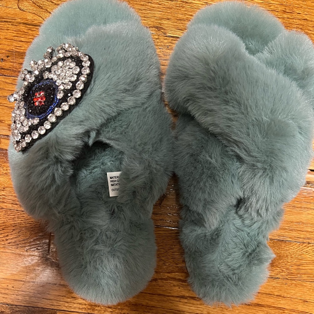 Evil Eye Sherpa Slippers main image 0